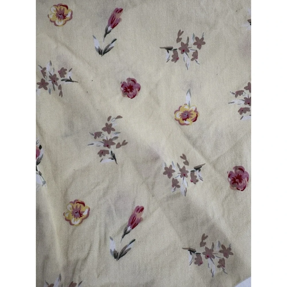 Boppy Pillow Replacement Cover Yellow Cotton With Pink Flowers Zipper‎ Closure